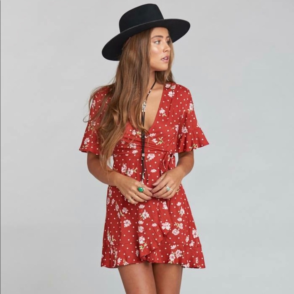 Show Me Your Mumu Evelyn Mini Wrap Dress